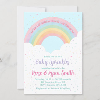 Baby Sprinkles Pastel Regenboog Baby shower Kaart