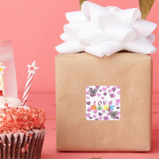 BABY SQUARE STICKER (Feest)