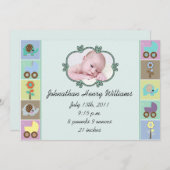 Baby Squares Baby Aankondiging (Voorkant / Achterkant)