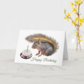 Baby Squirrel Birthday Card Kaart (Gele Bloem)