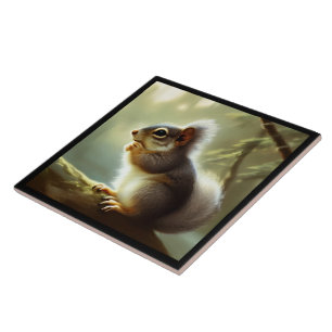 Baby Squirrel Wildlife Portret Tegeltje
