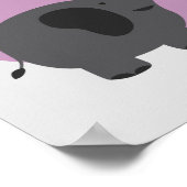 Baby stappen Kawaii schattige baby olifant grijs e Poster (Hoek)