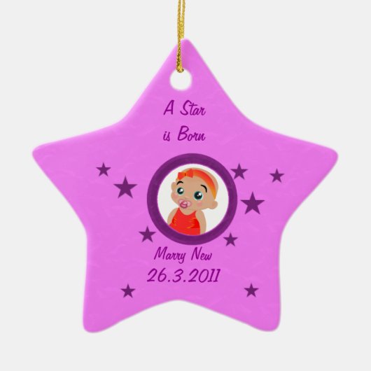 Baby Star Ornaments Keramisch Ornament (Voorkant)
