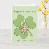 Baby Star Tortoise St Patrick's Day Kaart (Gele Bloem)