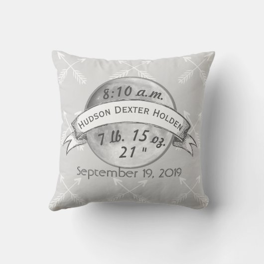 Baby Stat Love You to Moon Arrow Pattern Kussen (Achterkant)