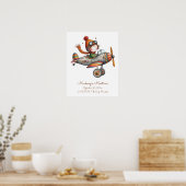Baby Stats Child Flying Plane Kwekerij Kunstwerk Poster (Keuken)