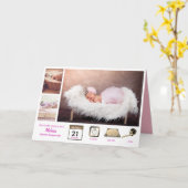 Baby STATS MEISJES GEBOORTE AANKONDIGING FOTOCOLLA (Gele Bloem)