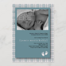 Baby Steps Faire-part de naissance - Baby Blue Pla