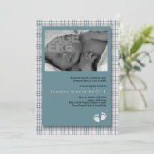 Baby Steps Faire-part de naissance - Baby Blue Pla (Debout devant)