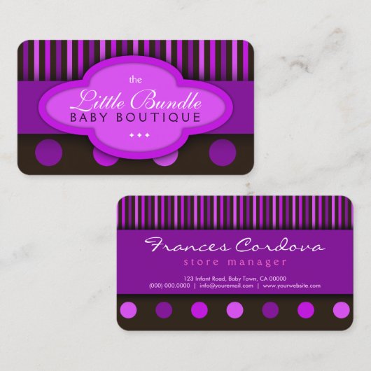 Baby Store Baby Shop Baby Boutique Carte de visite (Devant / Derrière)