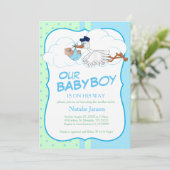 Baby Storm met een Cute Little Baby Boy Kaart (Staand voorkant)