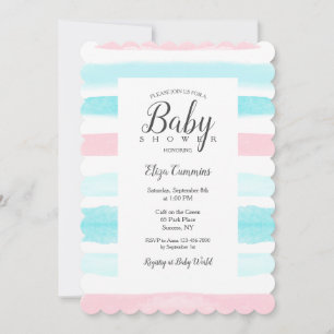 Baby Strepen Uitnodiging voor de Baby Shower