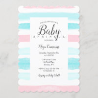 Baby Stripes Douche Uitnodiging