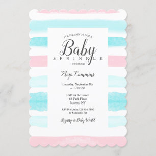 Baby Stripes Douche Uitnodiging