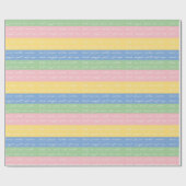 Baby Stripes Pastel Words emballage cadeau (Plat)