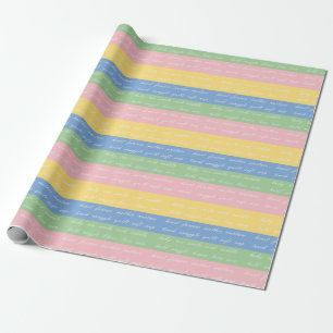 Baby Stripes Pastel Words emballage cadeau