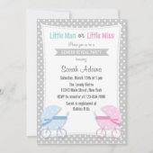 Baby Stroller Gender Reopenbaart partijuitnodiging Kaart (Voorkant)