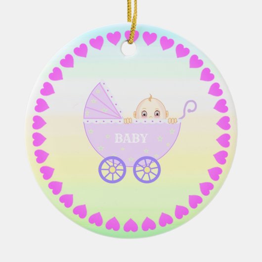 Baby Stroller Keramisch Ornament (Voorkant)