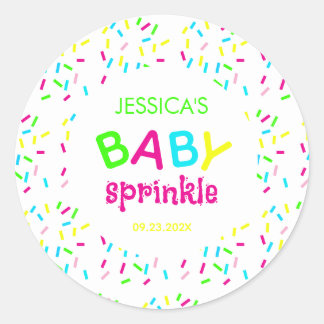 Baby Strooi Kleurrijke Regenboog Sprinkles Douche Ronde Sticker