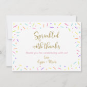 Baby Strooi Roze Paarse Goud Dank u Bedankkaart (Voorkant)
