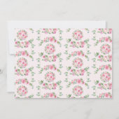 Baby Strooi  Tea Party Roze Rozen Douche Kaart (Achterkant)