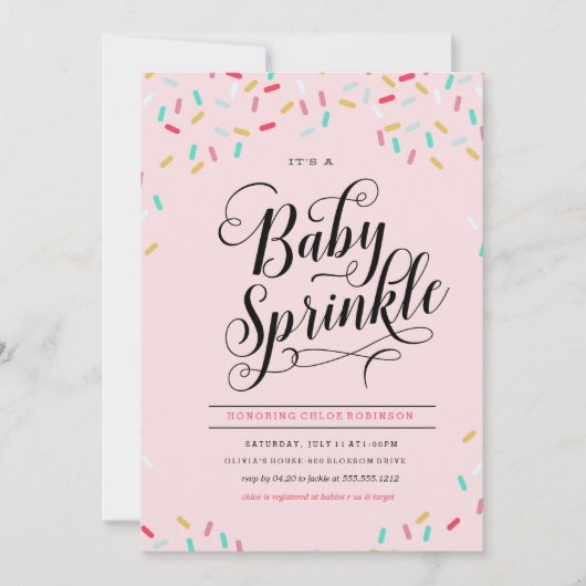 BABY STROOIT CONFETTI UITNODIGING (Voorkant)