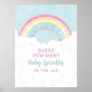 Baby strooit pastel regenboog activiteit poster