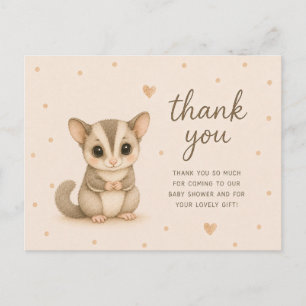 Baby Sugar Glider Baby Shower Bedankt Briefkaart