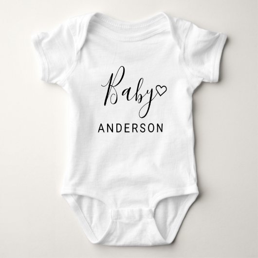 Baby Surname Baby Shower Newborn Arrival Gift Romper (Voorkant)