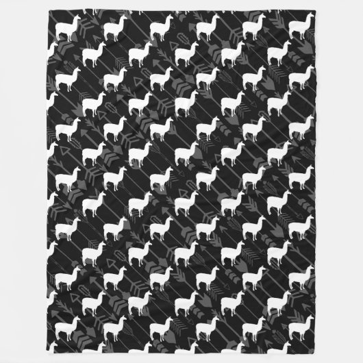 Baby Swaddle zwart wit lama pijlpatroon Fleece Deken (Voorkant)