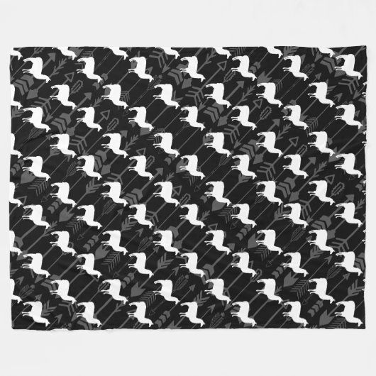 Baby Swaddle zwart wit lama pijlpatroon Fleece Deken (Voorkant (Horizontaal))