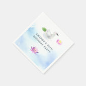 Baby Swan waterverf kinderverjaardagsfeestje Servet (Hoek)