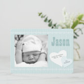 Baby Sweetheart Blue Photo Faire-part de naissance (Debout devant)