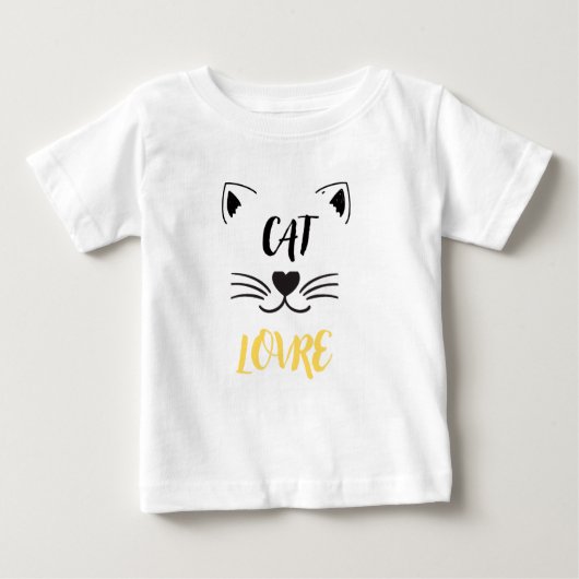 Baby T-shirt kattenliefhebber (Voorkant)