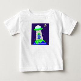 Baby T- shirt met buitenaardse wezens en maan door