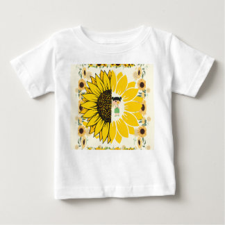 baby T-shirt met een zonnebloem thema