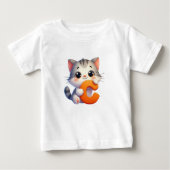 Baby T-shirt met kat en letter C (Voorkant)