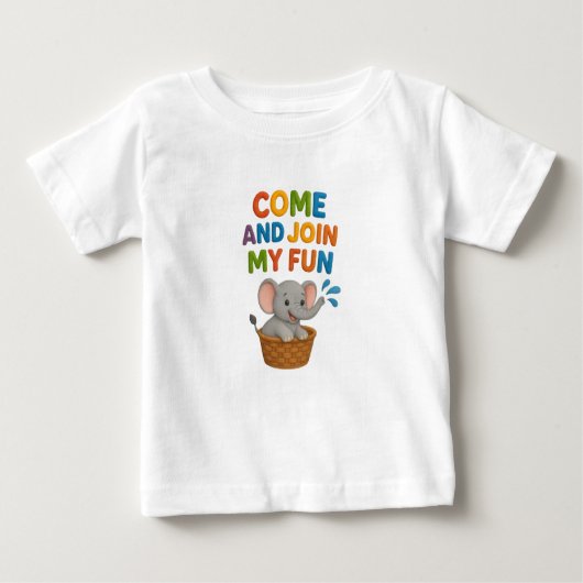 Baby T-shirt met leuke olifant (Voorkant)