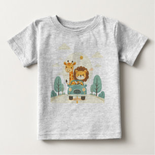 Baby T-shirt met Schattigee Cartoon Dieren Print