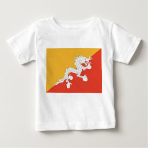 Baby T-shirt met vlag van Bhutan