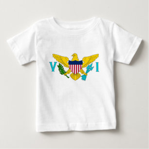 Baby T Shirt met vlag van de Maagdeneilanden, VS