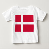Baby T-shirt met vlag van Denemarken