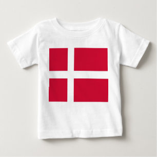 Baby T-shirt met vlag van Denemarken