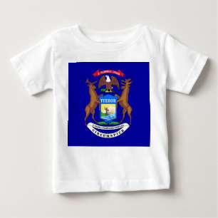 Baby T-shirt met vlag van Michigan, V.S.A.