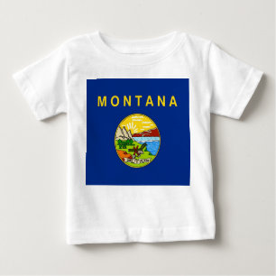 Baby T Shirt met vlag van Montana, Verenigde State