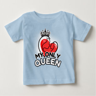 Baby T-Shirt: Mijn enige Koningin (blauw)