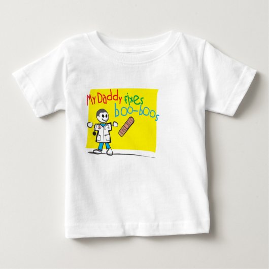 Baby T-Shirt Mijn papa Fixes Boo-Boos (Voorkant)