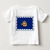 Baby T-Shirt with Flag of Quebec City (Dos)