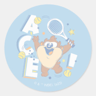 Baby TAZ™ Tennis Ace! Ronde Sticker