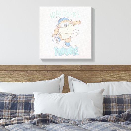 Baby TAZ™ Winterschaatsen Canvas Afdruk (Insitu (Slaapkamer))